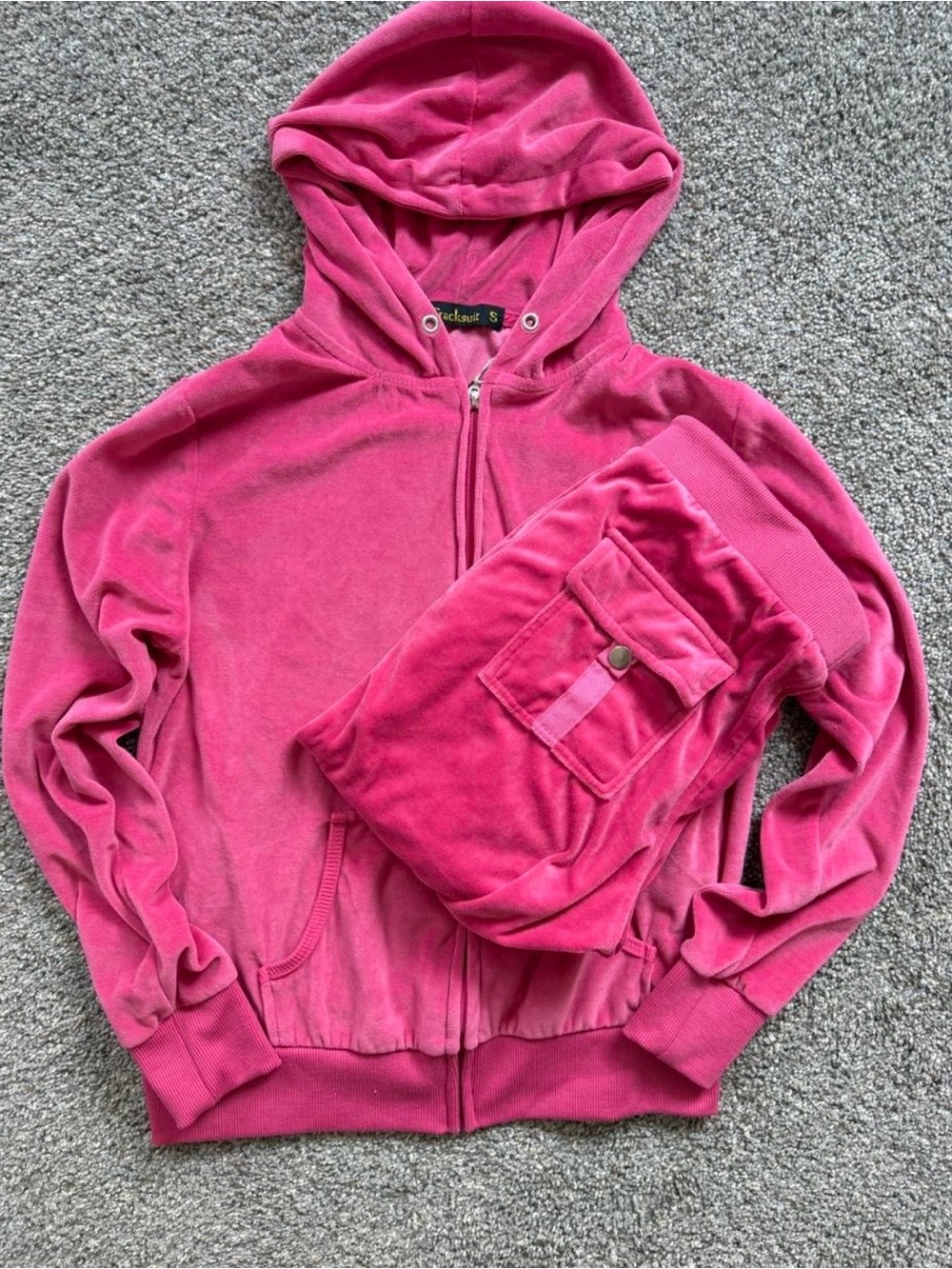 Juicy Couture Girls Hot Pink Velour Zip Hoodie